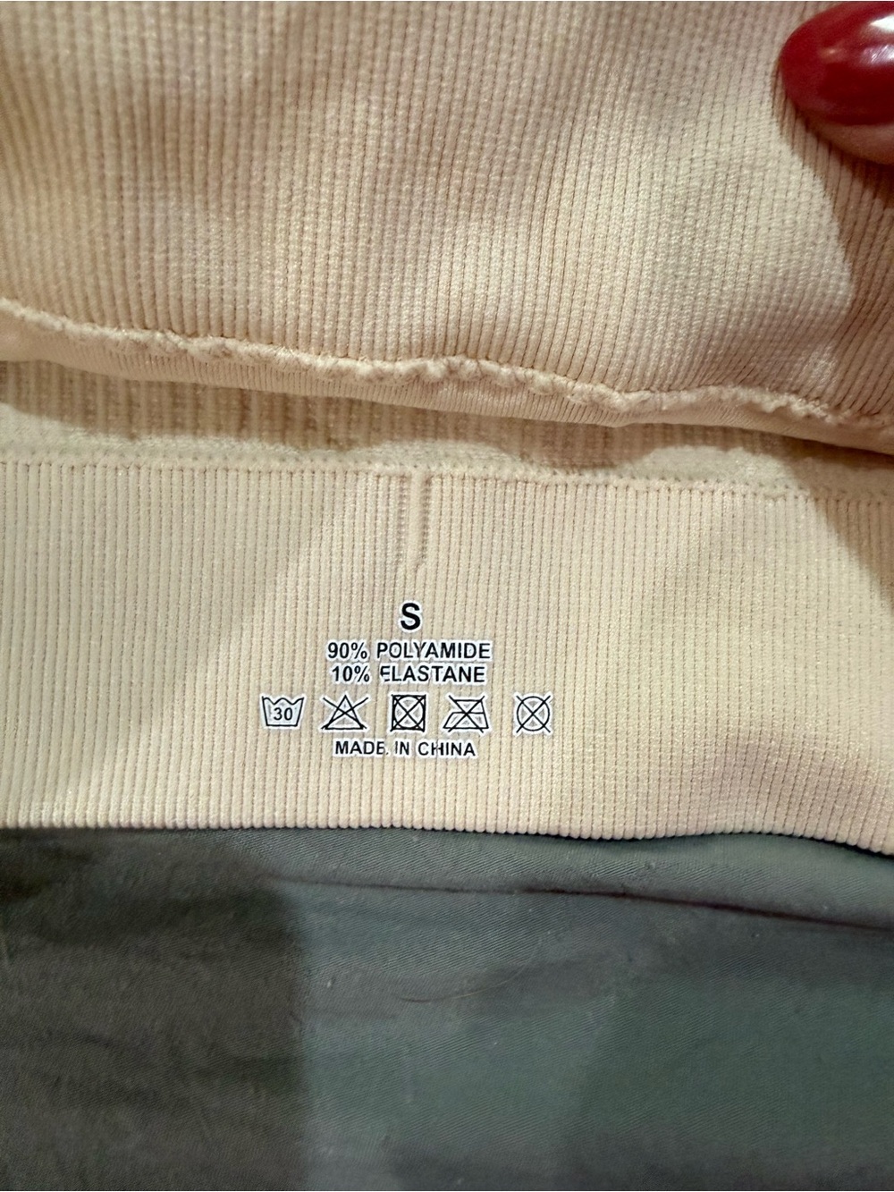 Amazon Ribbed One-Shoulder Bralette - Cream - Picture 2 of 2